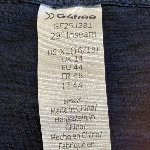 G4 Free High Waist Wide Leg Pull On Stretch Yoga Work Pants Pockets Size XL Blue - Picture 5 of 9